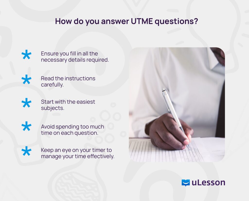 how to answer UTME questions.