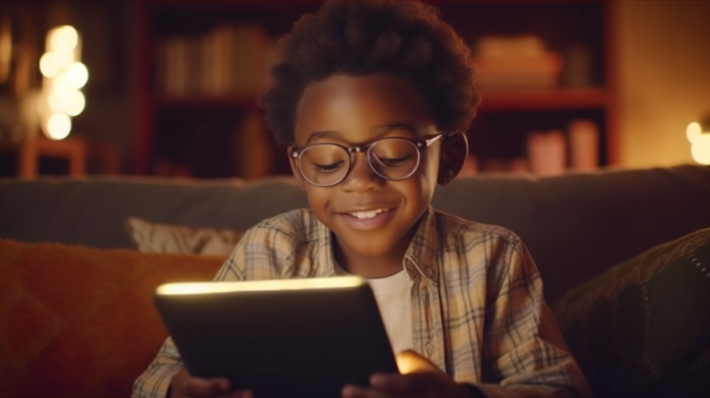 A boy playing game on his phone: gamification in learning.