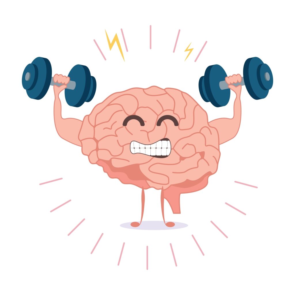 A brain lifting a barbell-5 Fun Facts about Your Brain