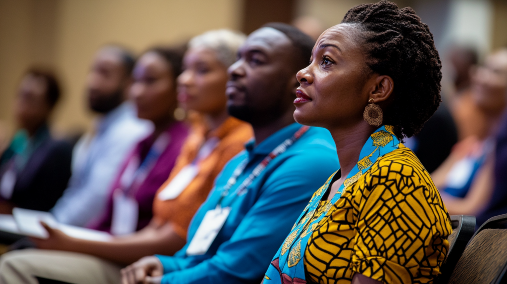 Teachers at a training