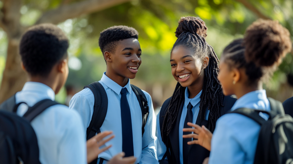 Students having goup discussions