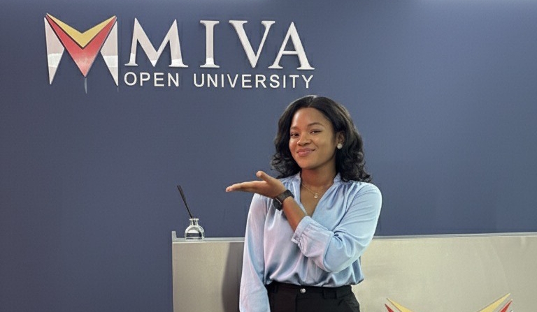 Lydia Nwobodo on her first day at Miva in May 2025.